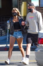 JOSIE CANSECO in Denim Shorts and Jake Paul Out in Los Angeles 07/16/2020