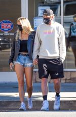 JOSIE CANSECO in Denim Shorts and Jake Paul Out in Los Angeles 07/16/2020