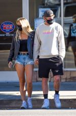 JOSIE CANSECO in Denim Shorts and Jake Paul Out in Los Angeles 07/16/2020
