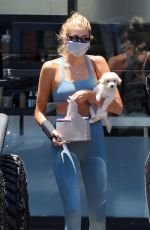 KAIA GERBER in Tights Out with Her Dog in West Hollywood 07/07/2020