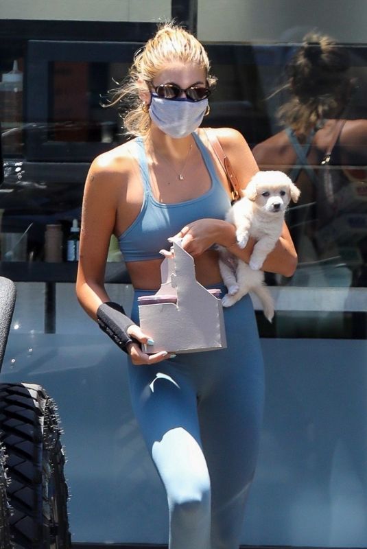 KAIA GERBER in Tights Out with Her Dog in West Hollywood 07/07/2020