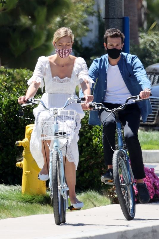 KARLIE KLOSS and Joshua Kushner Out Riding Bikes in Santa Monica 07/18/2020