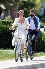 KARLIE KLOSS and Joshua Kushner Out Riding Bikes in Santa Monica 07/18/2020
