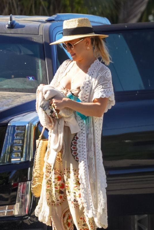 KATE HUDSON Leaves a Friends House in Malibu 07/09/2020