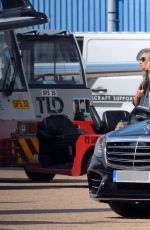 KATE MOSS Boarding a Private Jet at Luton London Airport 07/23/2020