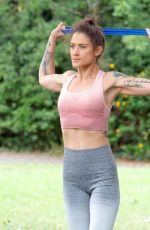 KATIE WAISSEL Workout at a Park in London 07/27/2020