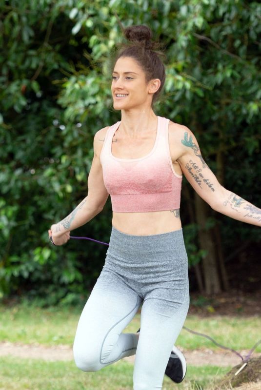 KATIE WAISSEL Workout at a Park in London 07/27/2020