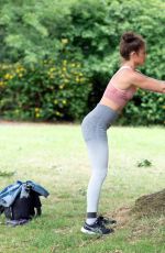 KATIE WAISSEL Workout at a Park in London 07/27/2020