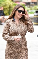 KELLY BROOK in Animal Print Jumpsuit Arrives at Global Studios in London 07/10/2020