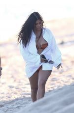 KENDALL JENNER, KOURTNEY KARDASHIAN and ADDISON RAE Out on the Beach in Malibu 07/16/2020