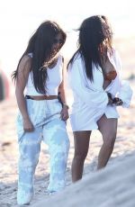 KENDALL JENNER, KOURTNEY KARDASHIAN and ADDISON RAE Out on the Beach in Malibu 07/16/2020