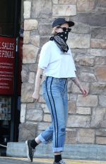 KRISTEN STEWART in Denim Wearing  Bandana Mask Out in Los Angeles 07/14/2020