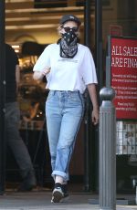 KRISTEN STEWART in Denim Wearing  Bandana Mask Out in Los Angeles 07/14/2020