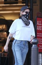 KRISTEN STEWART in Denim Wearing  Bandana Mask Out in Los Angeles 07/14/2020