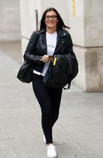 KYM MARSH in a Leather Jacket and Black Denim Leaves BBC Studios in London 06/30/2020