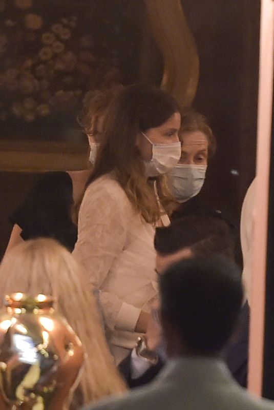 LAETITIA CASTA and ISABELLE HUPERT at a Restaurant in Rome 07/21/2020