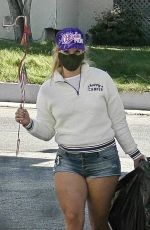 LANA DEL REY in Denim Shorts Shopping for Decorations in Los Angeles 07/03/2020