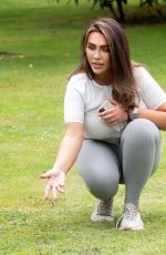 LAUREN GOODGER Playing with Her Do at a Park in Essex 07/27/2020