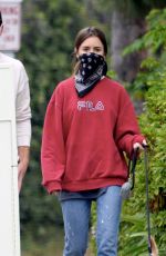 LILY COLLINS and Charlie McDowell Out with Their Dog in Los Angeles 07/22/2020