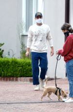 LILY COLLINS and Charlie McDowell Out with Their Dog in Los Angeles 07/22/2020