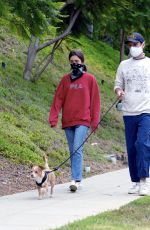 LILY COLLINS and Charlie McDowell Out with Their Dog in Los Angeles 07/22/2020