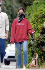 LILY COLLINS and Charlie McDowell Out with Their Dog in Los Angeles 07/22/2020