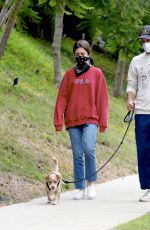 LILY COLLINS and Charlie McDowell Out with Their Dog in Los Angeles 07/22/2020