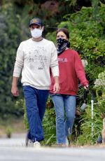 LILY COLLINS and Charlie McDowell Out with Their Dog in Los Angeles 07/22/2020