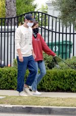 LILY COLLINS Out with Her Dog in Los Angeles 07/22/2020