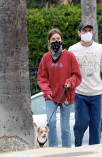 LILY COLLINS Out with Her Dog in Los Angeles 07/22/2020