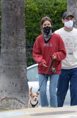 LILY COLLINS Out with Her Dog in Los Angeles 07/22/2020