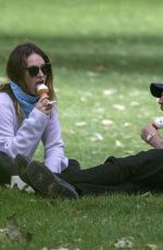 LILY JAEMS and Chris Evans at a Park in London 07/08/2020