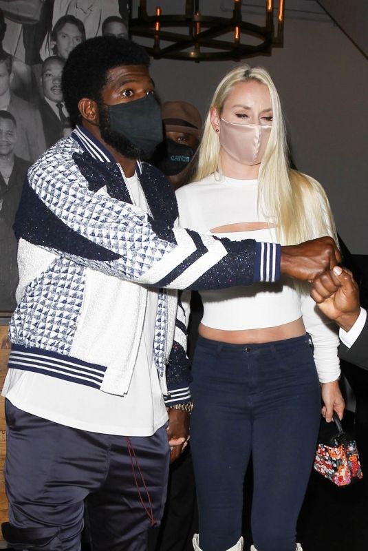 LINDSEY VONN and P.K. Subban at Catch LA in West Hollywood 07/03/2020