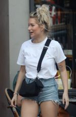 LOTTIE MOSS in Denim Cut-off Out in London 07/21/2020