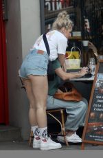 LOTTIE MOSS in Denim Cut-off Out in London 07/21/2020