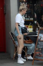 LOTTIE MOSS in Denim Cut-off Out in London 07/21/2020