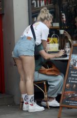 LOTTIE MOSS in Denim Cut-off Out in London 07/21/2020