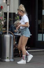 LOTTIE MOSS in Denim Cut-off Out in London 07/21/2020