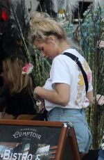 LOTTIE MOSS in Denim Cut-off Out in London 07/21/2020