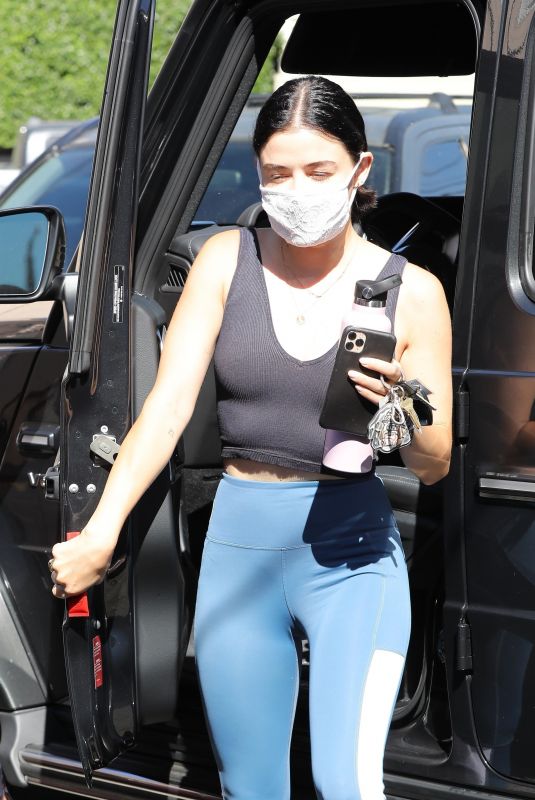 LUCY HALE Arrives at a Pilates Studio in Los Angeles 07/03/2020