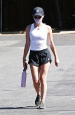 LUCY HALE in a Shorts Out Hiking in in Los Angeles 07/12/2020