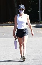 LUCY HALE in a Shorts Out Hiking in in Los Angeles 07/12/2020
