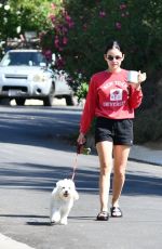 LUCY HALE in Shorts Out with Elvis in Studio City 07/16/2020
