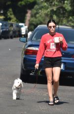 LUCY HALE in Shorts Out with Elvis in Studio City 07/16/2020