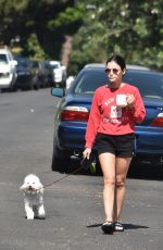 LUCY HALE in Shorts Out with Elvis in Studio City 07/16/2020