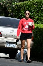 LUCY HALE in Shorts Out with Elvis in Studio City 07/16/2020