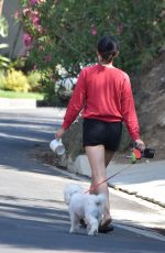 LUCY HALE in Shorts Out with Elvis in Studio City 07/16/2020