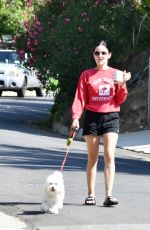LUCY HALE in Shorts Out with Elvis in Studio City 07/16/2020