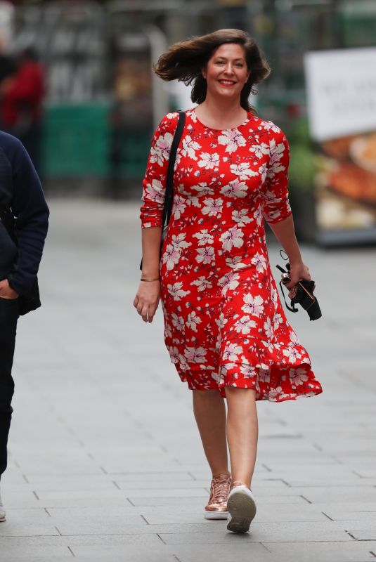 LUCY HOROBIN Arrives at Global Radio in London 07/09/2020