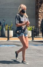 MALIN AKERMAN in a Denim Shorts Out Shopping in Los Angeles 07/12/2020